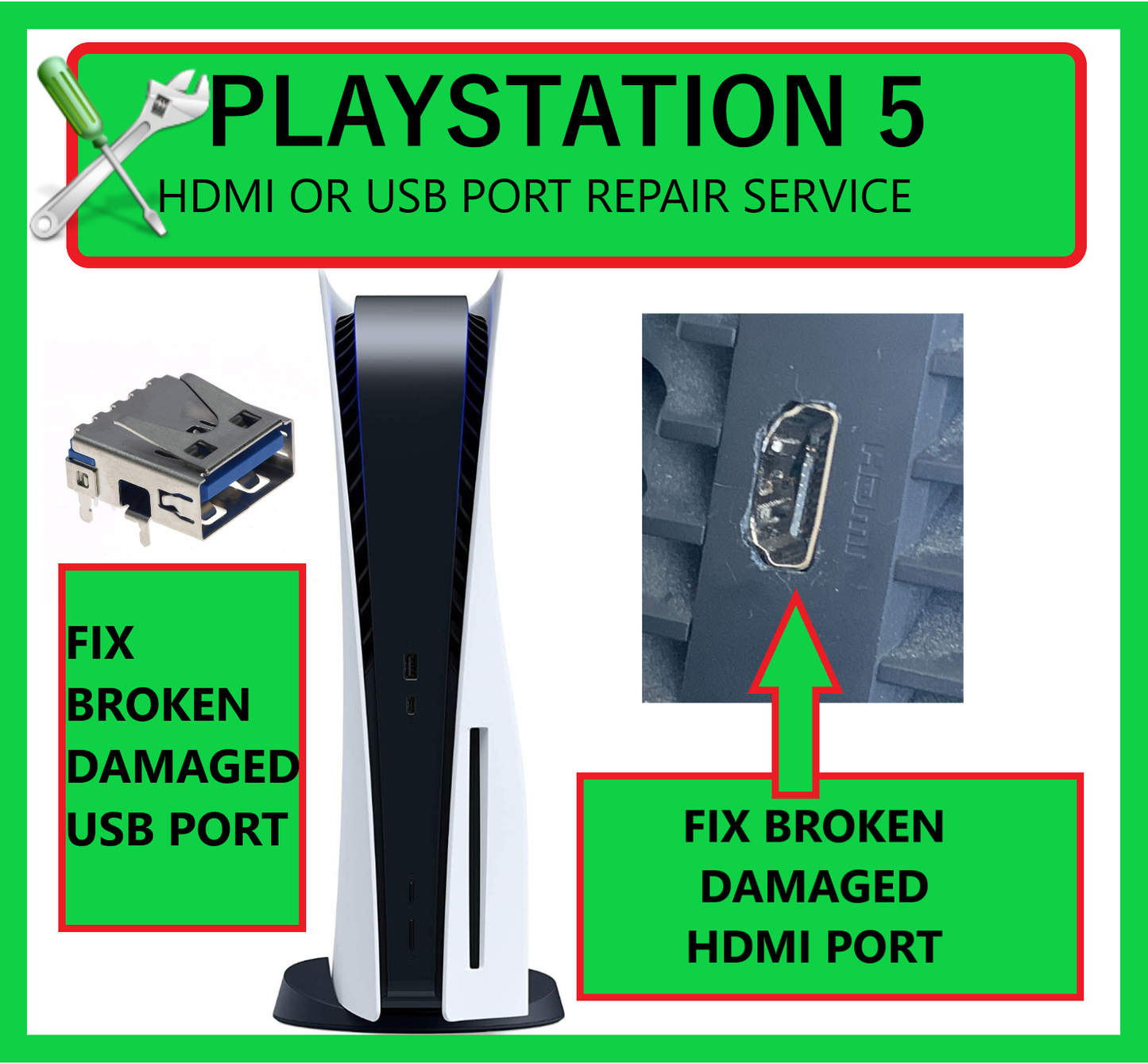 SONY PS5 HDMI or USB Port Repair – Mail-In Repair Service
